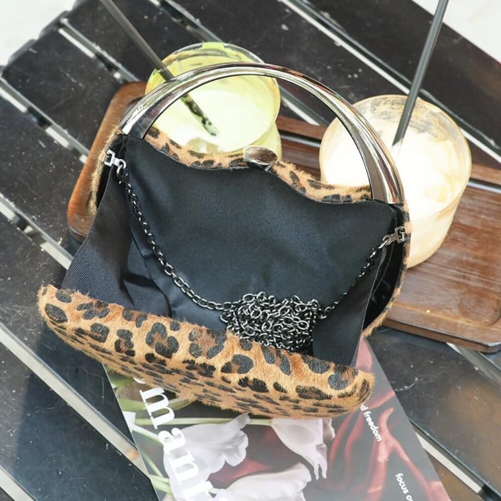 Versatile Leopard Print Evening Bag - Top Handle … - image 5